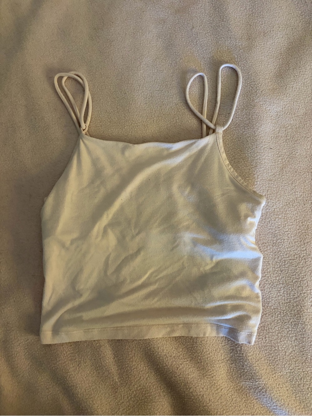RVCA Cream Spaghetti Strap Cropped Tank